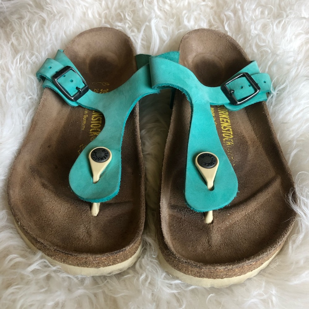 Teal green Gizeh Birkenstock size 39